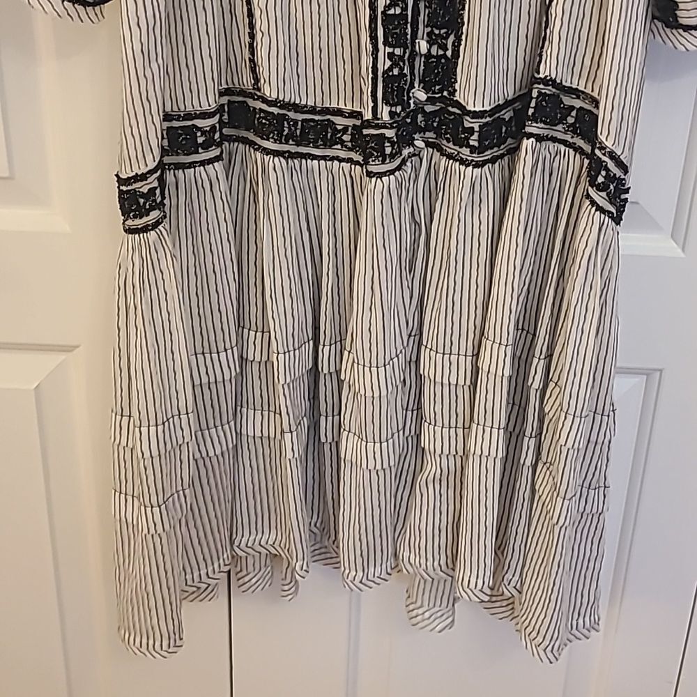 FREE PEOPLEFree People Vagabond Maxi Top Dress 100% Cotton Black & White Size L - Picture 6 of 15